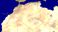Algeria Satellite + Borders 1920x1080